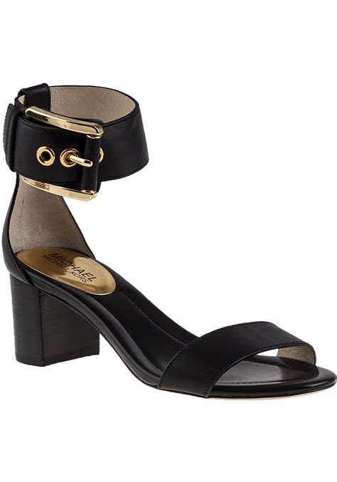 michael kors calder ankle strap|MICHAEL Michael Kors Black Calder Leather Ankle Strap Open .